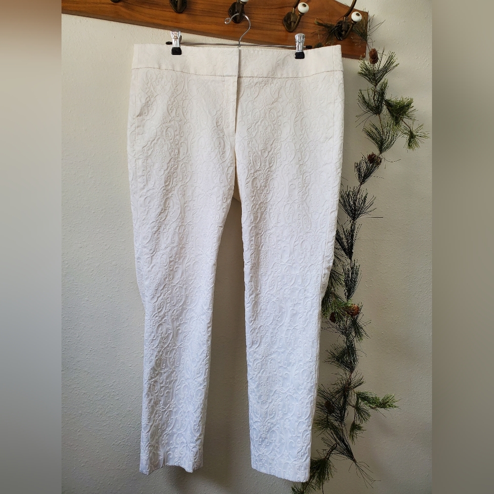 Loft Embossed Pants Marissa Skinny Ann Taylor